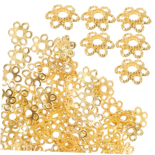AKOOSY 200 Stück Goldfarbene Blumenförmige Perlenkappen aus Langlebige Spacer Beads für DIY Schmuckherstellung Armbänder und Halsketten Verzierte Endkappen mit Feinem Design von AKOOSY