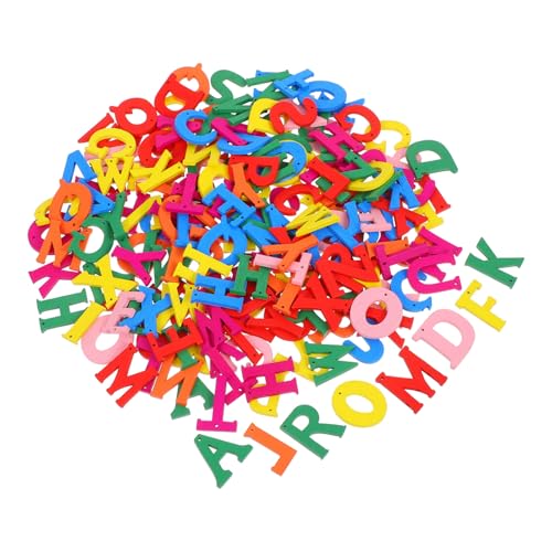 AKOOSY 200 Stück Holzbuchstaben Unlackiert für Bastelarbeiten Bunte Holzbuchstaben und Zahlen für DIY Malprojekte Lernspielzeug Heimdekoration und Kreativität von AKOOSY