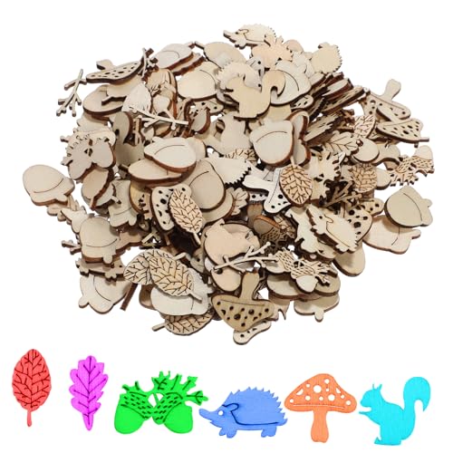 AKOOSY 200 Stück Holzscheiben Mix aus Tier und Pflanzenformen Naturbelassene Holzplatten für DIY Basteln Sichere Oberfläche ohne Grate Vielseitige Dekoration für Handwerk und Malerei AKOOSY 200 Stück Holzscheiben Mix aus Tier und Pflanzenformen Naturbelassene Holzplatten für DIY Basteln Sichere Oberfläche ohne Grate Vielseitige Dekoration für Handwerk und Malerei von AKOOSY