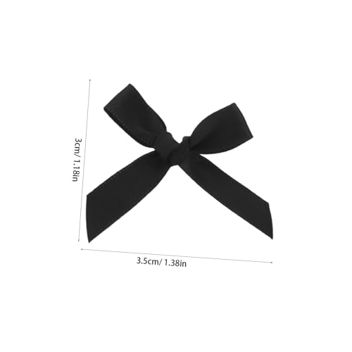 AKOOSY 200 Stück Mini Satinband Schleifen Schwarz für Diy Handwerk Geschenkschleifen Hochzeit Geburtstag Dekoration Kleine Satinschleifen zum Nähen und Scrapbooking Satin Bogen Topper von AKOOSY