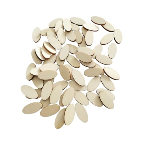 AKOOSY 200 Stück Oval Holzscheiben DIY Bastelmaterialien Natürliche Holzplatten für Kreative Projekte Dekoration für Weihnachten Hochzeiten und Mehr von AKOOSY
