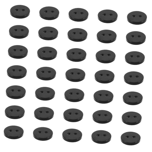 AKOOSY 200 Stück Schwarze Kunststoffknöpfe Rund Zweiloch Nähknöpfe zum Annähen für DIY Kleidung Reparatur Basteln Hemden Blusen Scrapbooking Nähen und Handwerk von AKOOSY