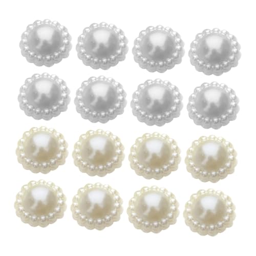 AKOOSY 200 Stück Teiliges Abs Sonnenblumen Charms mit Cremefarben und Weißer Perle DIY Haarschmuck Bastelzubehör für Damen Leichte Langlebige Dekoration für Kleidung Taschen und von AKOOSY