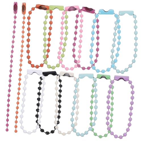 AKOOSY 200 Stück Teiliges Bunte Kugelketten aus Metall mit Steckverbindern Vielseitige Schlüsselanhänger und Anhängerketten für DIY Schmuck Anhänger Tag und Dekoration Einfache von AKOOSY