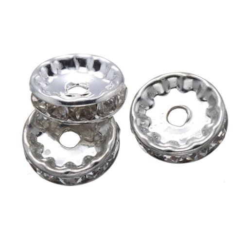 AKOOSY 200 Stück Teiliges Metall wheel Circle Spacer Perlen Langlebige Schmuckcharms für DIY Armband Halskette Zubehör Vielseitige Perlen für Schmuckherstellung und Basteln von AKOOSY