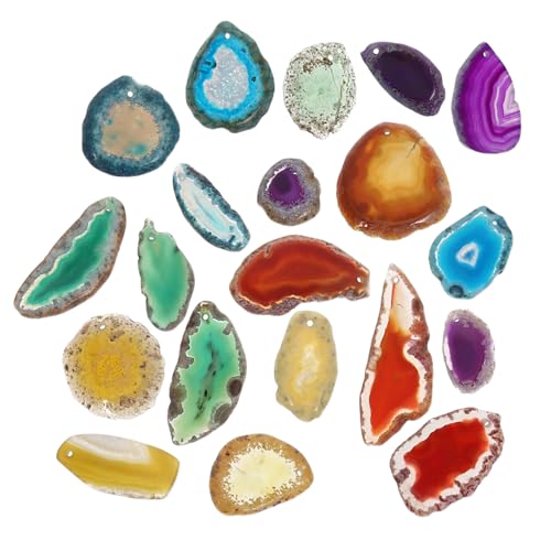 AKOOSY 20Stücke Achatscheiben Natürliche Farben Gehämmert Schmuck Dekoration DIY Projekte Windglocken Coasters AKOOSY 20Stücke Achatscheiben Natürliche Farben Gehämmert Schmuck Dekoration DIY Projekte Windglocken Coasters von AKOOSY