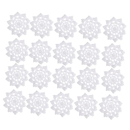 AKOOSY 20Stücke Baumwoll Häkelblumen Applikationen für DIY Dekoration Handgemachte Blumenverzierungen für Geschenktüten Bastelprojekte und Hutverzierungen Elegantem AKOOSY 20Stücke Baumwoll Häkelblumen Applikationen für DIY Dekoration Handgemachte Blumenverzierungen für Geschenktüten Bastelprojekte und Hutverzierungen Elegantem von AKOOSY