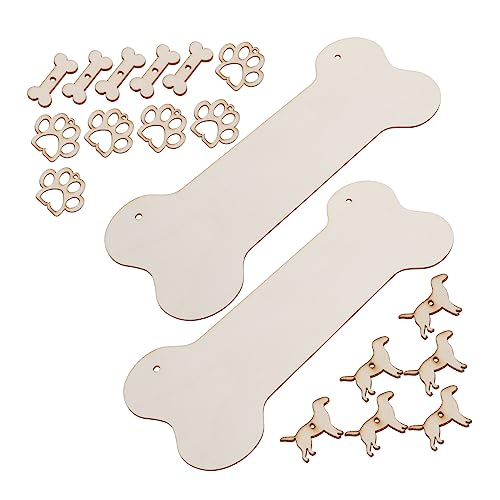 AKOOSY 20Stücke Hängendes Holzschild Set für DIY Teiliges Hundeknochen Design mit Hundepfoten und Holzstücken für Bastelideen und Dekorationen AKOOSY 20Stücke Hängendes Holzschild Set für DIY Teiliges Hundeknochen Design mit Hundepfoten und Holzstücken für Bastelideen und Dekorationen von AKOOSY