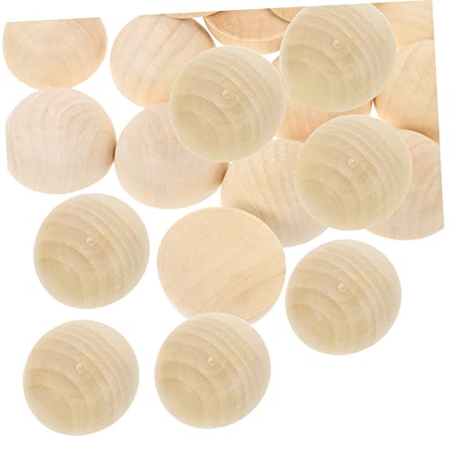 AKOOSY 20Stücke Halbholzperlen Unvollendete DIY Bastelperlen Natürlichem Holz für Armbänder Anhänger Heimdekoration und Langlebig von AKOOSY