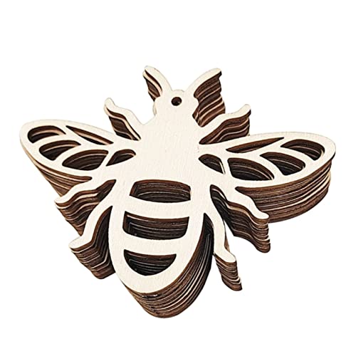AKOOSY 20Stücke Holz Anhänger Natürliche Holzscheiben für DIY Handwerk Bienenform Aushöhlen Anhänger für Heimdekoration Büro Kinderzimmer Party und Mehr von AKOOSY