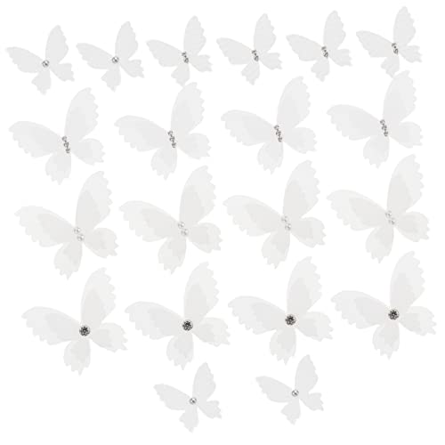 AKOOSY 20Stücke Organza Schmetterlinge Patches Doppellagige Kleidungsaccessoires für DIY Projekte für Hochzeitskleider Taschen und Handwerk von AKOOSY