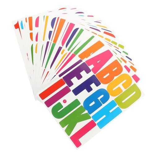 AKOOSY 24 Blatt Wasserdichte PVC Buchstaben Aufkleber Bunte Alphabet Sticker für DIY Briefkasten Tür Dekoration Selbstklebend Langlebig Geeignet für Glatte Oberflächen Wie Fenster von AKOOSY