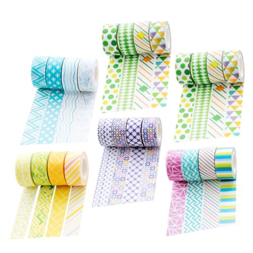 AKOOSY 24 Rollen Farbiges Washi-tape Büro Schule Sammelalbum Kinderband Dekorativ Klebrig Bastelbänder Washi -bänder Mini-scrapbook-diy-klebebänder Mini-diy-klebebänder Aufkleber AKOOSY 24 Rollen Farbiges Washi-tape Büro Schule Sammelalbum Kinderband Dekorativ Klebrig Bastelbänder Washi -bänder Mini-scrapbook-diy-klebebänder Mini-diy-klebebänder Aufkleber von AKOOSY