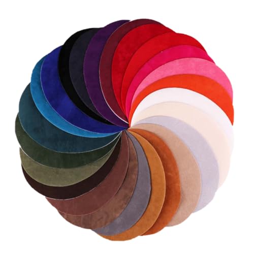 AKOOSY 25 Stück Teiliges Buntes Stoffflicken zum Aufbügeln und Annähen Ellenbogen und Knie Patches für Pullover Jacken Mäntel Vielseitige DIY Applikationszubehör zum Reparieren und von AKOOSY