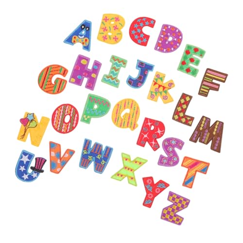 AKOOSY 26 Stück Teiliges Bügelbuchstaben Aufbügeln und Aufnähen Gestickte Alphabet patches mit Weichen Kanten Vielseitig für Kleidung Taschen Hüte DIY Textilien Reparatur und Verzierung von AKOOSY