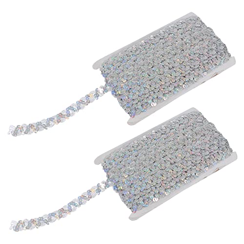 AKOOSY 2Stücke Paillettenband Holographische Glitzer Spitze für DIY Kleidung Handwerk und Dekoration Hautfreundlich Langlebig und Vielseitig Einsetzbar von AKOOSY