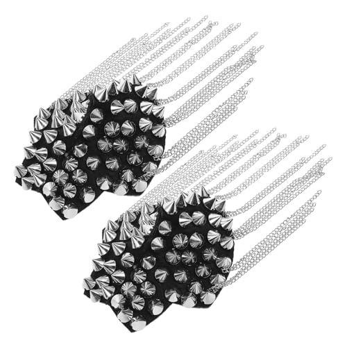 AKOOSY 2Stücke Schulterklappen Quaste Kette Abzeichen Retro Punk Epaulet für Stilvolle Brosche mit Nieten für Karneval und Vintage Outfits Hochwertige Metallverarbeitung AKOOSY 2Stücke Schulterklappen Quaste Kette Abzeichen Retro Punk Epaulet für Stilvolle Brosche mit Nieten für Karneval und Vintage Outfits Hochwertige Metallverarbeitung von AKOOSY