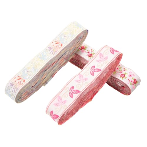 AKOOSY 3 Rollen Satinbänder mit Vintage Blumenmuster DIY Geschenkband für Schleifen Hochzeitsstrauß Tortendekoration Langlebige Stoffbänder für Kreative Bastelarbeiten von AKOOSY
