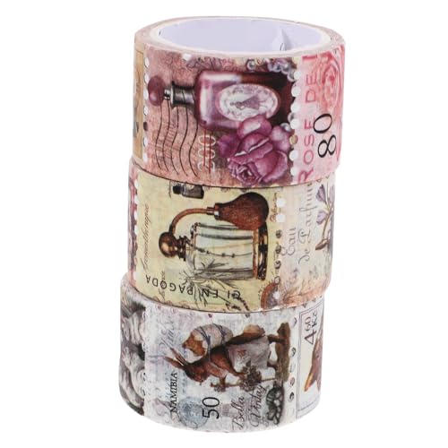 AKOOSY 3 Rollen Washi Tape Vintage Retro Klebeband mit Dekorativen Briefmarken Mustern Vielseitig für Scrapbooking DIY Sticker Notizbuch Fotoalbum und Geschenkverpackung AKOOSY 3 Rollen Washi Tape Vintage Retro Klebeband mit Dekorativen Briefmarken Mustern Vielseitig für Scrapbooking DIY Sticker Notizbuch Fotoalbum und Geschenkverpackung von AKOOSY