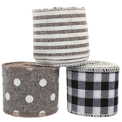 AKOOSY 3 Rollen Weihnachtliches DIY Geschenkband Breit Kariertes Gepunktetes Dekoband mit Draht Vielseitig für Geschenke Basteln Weihnachtsdeko AKOOSY 3 Rollen Weihnachtliches DIY Geschenkband Breit Kariertes Gepunktetes Dekoband mit Draht Vielseitig für Geschenke Basteln Weihnachtsdeko von AKOOSY