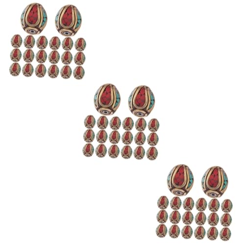 AKOOSY 3 Sätze Nepalese Messing Spacer Perlen Mit Türkis Für Diy Schmuckherstellung Handgemachte Buddha Perlen Für Kreative Projekte Für Dekoration Und Bastelarbeiten 20 Stück * 3 von AKOOSY