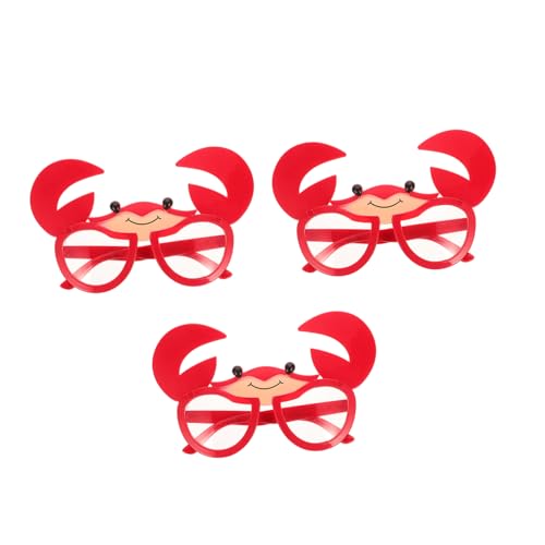 AKOOSY 3 Stück Lustige Krebs Sonnenbrillen Leichte Partybrille mit Cartoon Design Strand Poolparty Foto Requisiten Originelle Hawaii Mottoparty Accessoires für Erwachsene und Jugendliche von AKOOSY