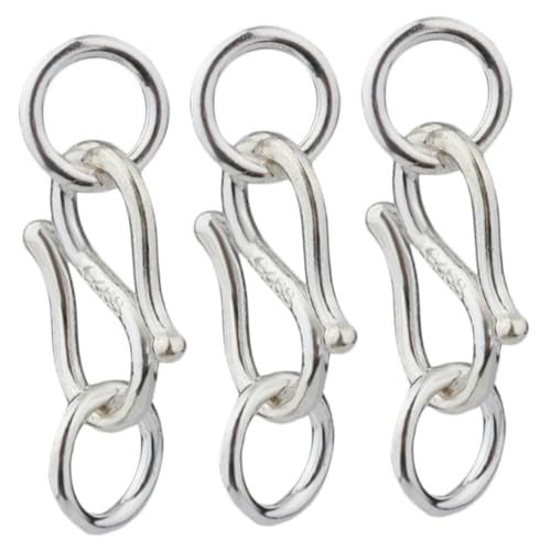 AKOOSY 3 Stück Silber S Haken Verschlüsse für Schmuckherstellung Langlebige Armband Zubehör DIY Schmuckverschluss für Designs und von AKOOSY