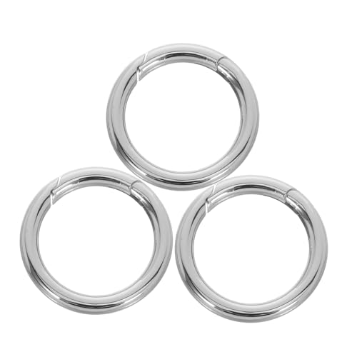 AKOOSY 3 Stück Teiliges Edelstahl Rundring mit Offenem Verschluss Robuster Langlebiger Tasche Schlüsselanhänger-clip für DIY Handtaschen Gepäck und Schmuck Universeller Halter von AKOOSY
