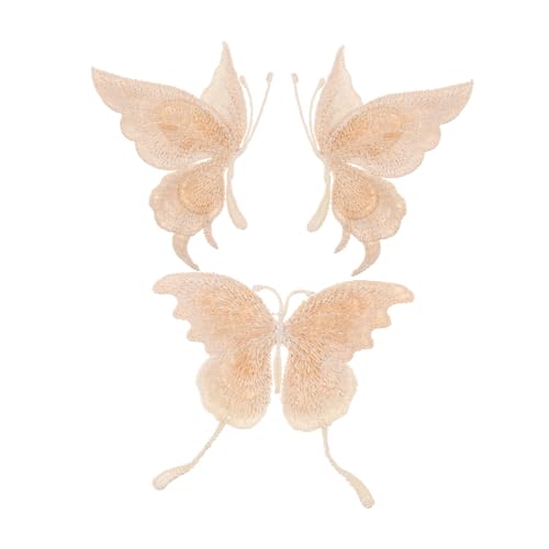 AKOOSY 3 Stück Teiliges Schmetterling Stoffapplikationen Dreidimensionale Stickerei Patches Dekorative DIY Kleidung Aufnäher für Reparatur und Verschönerung von Röcken Jeans und von AKOOSY