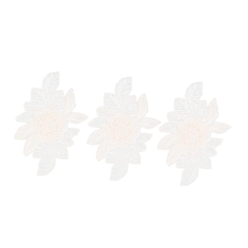 AKOOSY 3 Stück Teiliges Spitzenblumen Applikationen zum Aufnähen und Flicken Bestickte DIY Patches für Kleidung Taschen Hüte und Schuhe Langlebige Textilverzierung und Reparatur von AKOOSY