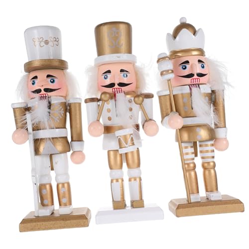 AKOOSY 3 Stück Weihnachtlicher Soldat Holzfigur Goldene Dekoration für Zuhause Büro Festliche Weihnachtsdeko Kleine Ornamentfiguren AKOOSY 3 Stück Weihnachtlicher Soldat Holzfigur Goldene Dekoration für Zuhause Büro Festliche Weihnachtsdeko Kleine Ornamentfiguren von AKOOSY