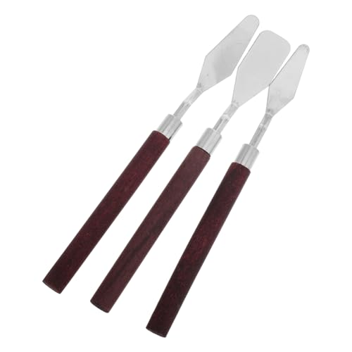 AKOOSY 3 Stücke Ölfarbenschaber Palettenmesser Malmesser Malerschaber Malerei Malutensilien Künstlerpalette Messer Ölfarbe Malwerkzeuge Handmalwerkzeug Skizzieren Sie den Schaber Metall von AKOOSY
