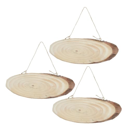AKOOSY 3 Stücke Ovales Teiliges Hängender Holzanhänger aus Natürlichem Kiefernholz mit Rinde zum Basteln Bemalen und DIY Dekorationen für Hochzeit und Wandkunst AKOOSY 3 Stücke Ovales Teiliges Hängender Holzanhänger aus Natürlichem Kiefernholz mit Rinde zum Basteln Bemalen und DIY Dekorationen für Hochzeit und Wandkunst von AKOOSY