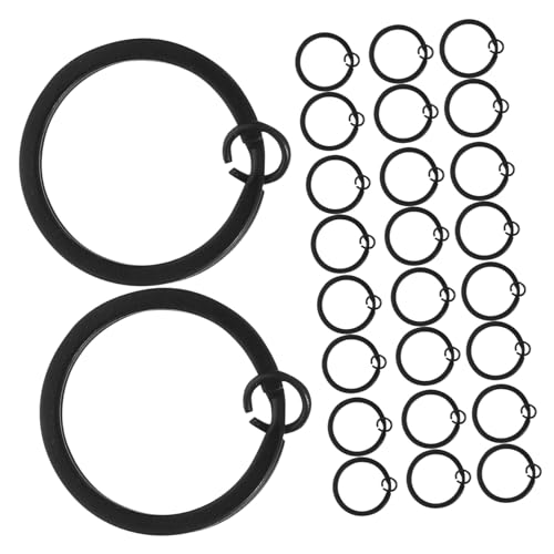 AKOOSY 30 Stück Flache Metallschlüsselringe mit Sprühlack Splittrennbare Rundringe für DIY Handwerk Auto Haus Büro Hundemarke Schlüsselanhänger Lanyard Befestigung von AKOOSY