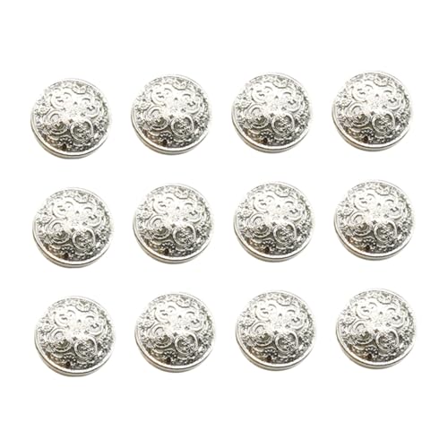 AKOOSY 30 Stück Metallknöpfe Silber Hohlgearbeitet Modische Knöpfe zum Annähen für Damenblazer Mäntel Strickjacken Robust Rostfrei DIY Nähzubehör für Kleidung und Accessoires von AKOOSY
