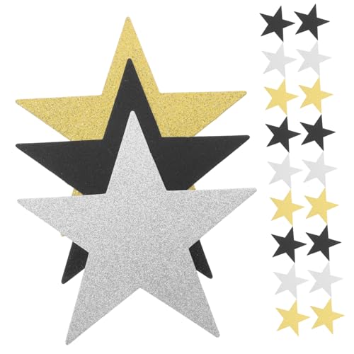 AKOOSY 30 Stück Teiliges Handgeschnittene Glitzer Sterne aus Papier in Gold Silber und Schwarz Schimmernde Stern Ausschnitte für Pinnwand DIY Bastelprojekte Klassenraumdekoration und AKOOSY 30 Stück Teiliges Handgeschnittene Glitzer Sterne aus Papier in Gold Silber und Schwarz Schimmernde Stern Ausschnitte für Pinnwand DIY Bastelprojekte Klassenraumdekoration und von AKOOSY