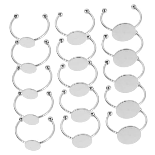 AKOOSY 30 Stück Teiliges Verstellbare Edelstahl Ringrohlinge Langlebige Flache Ringbasen für Schmuckherstellung Geeignet für Verschiedene Fingergrößen für DIY Bastelprojekte und Cabochon AKOOSY 30 Stück Teiliges Verstellbare Edelstahl Ringrohlinge Langlebige Flache Ringbasen für Schmuckherstellung Geeignet für Verschiedene Fingergrößen für DIY Bastelprojekte und Cabochon von AKOOSY