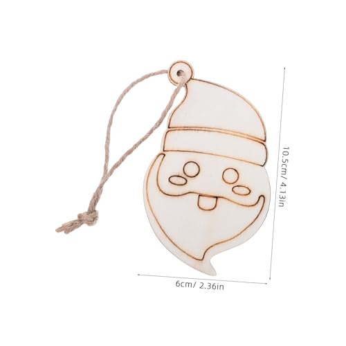 AKOOSY 30 Stück Teiliges Weihnachtsbaumschmuck Holz zum Bemalen Diy Blanko Anhänger mit Santa Claus und Aufhängeschnur Robuste Holzscheiben für Weihnachtsbaumdeko für Erwachsene von AKOOSY