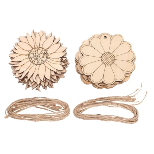 AKOOSY 30 Stück Unfertige Holzblumen Ausschnitte für DIY Bastelprojekte Holzscheiben Dekoration für Hochzeits und Herbstfeiern Leicht und Glatt Holzmaterial für Kreative Gestaltung von AKOOSY