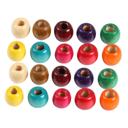 AKOOSY 300 Stück Bunte Holzperlen mit Großem Natürliche Runde DIY Schmuckperlen für Armband Halskette und Kreative Handwerksprojekte von AKOOSY