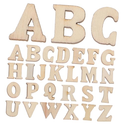 AKOOSY 300 Stück Teiliges Holzbuchstaben für Bastelarbeiten Naturbelassene Holzornamente Hohe DIY Holzbuchstaben für Heimdekoration Personalisierbare Buchstaben zum Bemalen und Gestalten von AKOOSY