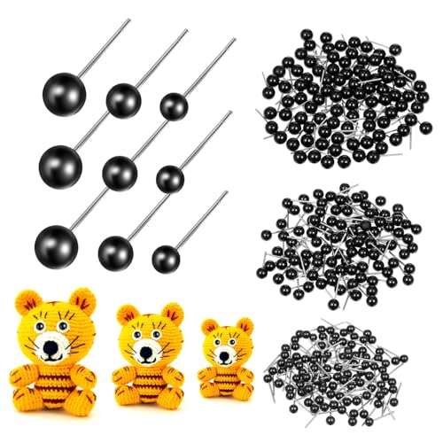AKOOSY 300 Stück Teiliges Kunststoff Augen für Puppen und Nadelfilz Tiere Langlebige Plastikaugen mit Stahlstiften zum Basteln von Filz und Häkelprojekten von AKOOSY