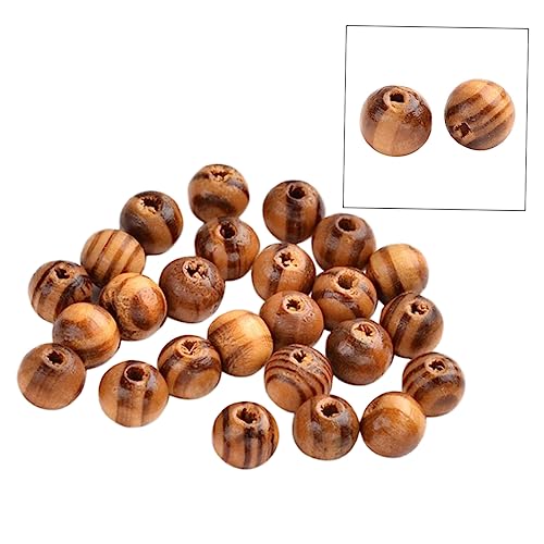 AKOOSY 300Stücke DIY Holzperlen Natürliche Gemusterte Kiefernholzperlen für Armbänder und Schmuckherstellung Vielseitige Bastelperlen für Projekte von AKOOSY