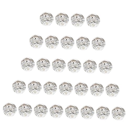 AKOOSY 30Stücke DIY Kugelförmige Perlen mit Löchern Strass Perlen für Schmuckherstellung Dekorative Lose Perlen für Armbänder und Silberfarbene Inline Perlen AKOOSY 30Stücke DIY Kugelförmige Perlen mit Löchern Strass Perlen für Schmuckherstellung Dekorative Lose Perlen für Armbänder und Silberfarbene Inline Perlen von AKOOSY