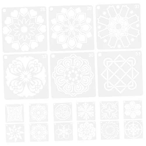 AKOOSY 36 Stück Teiliges Mandala Schablonen aus Robustem Pet Wiederverwendbar Glatt und Flexibel Vielseitig Einsetzbar für Wand Boden Stoff und DIY Malerei Einfache Reinigung und von AKOOSY