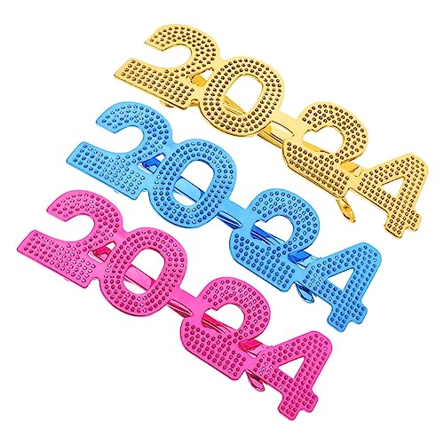 AKOOSY 3Paare Lustige Brillen Für Neujahrsfeier Kreative Fotokabinen Requisiten Für Abschlussfeiern Partys Einzigartiges Design von AKOOSY