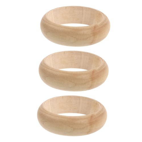 AKOOSY 3Stücke Unvollendete Holzringe für DIY Schmuck Naturholz Bastelmaterial für Kreative Wanddekoration und Personalisierte Projekte von AKOOSY