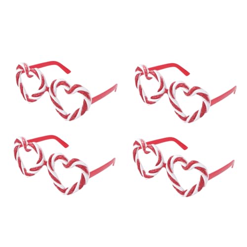 AKOOSY 4 Paare Valentinstag Herzbrille aus Robustem Dekorative Partybrillen für Frauen und Einzigartiges Foto Accessoire für Hochzeit Geburtstag Karneval und Festliche Anlässe von AKOOSY