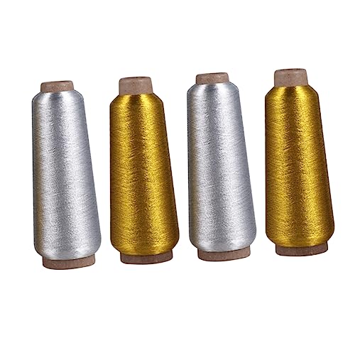 AKOOSY 4 Rollen Metallic Stickgarn DIY Kreuzstich Fäden Gold und Silber für Elegantes Nähen und Kreative Projekte Langlebig und Vielseitig Einsetzbar AKOOSY 4 Rollen Metallic Stickgarn DIY Kreuzstich Fäden Gold und Silber für Elegantes Nähen und Kreative Projekte Langlebig und Vielseitig Einsetzbar von AKOOSY
