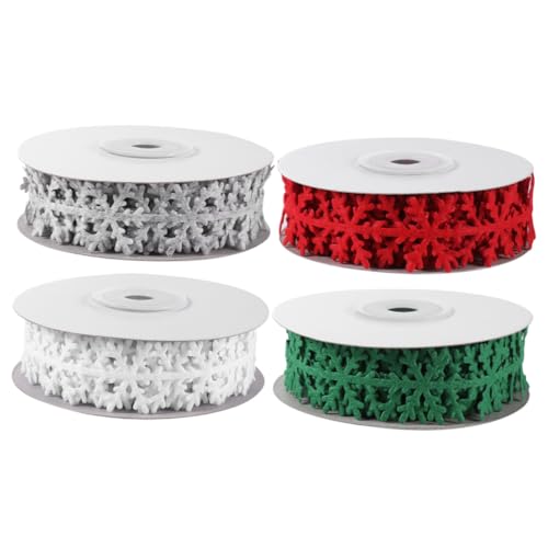 AKOOSY 4 Rollen Weihnachtsgeschenkband Stoffschleifenband mit Festlichem Muster Langlebiges Dekoband für Geschenkverpackung und DIY Weihnachtsdeko Rot Grün Weiß AKOOSY 4 Rollen Weihnachtsgeschenkband Stoffschleifenband mit Festlichem Muster Langlebiges Dekoband für Geschenkverpackung und DIY Weihnachtsdeko Rot Grün Weiß von AKOOSY